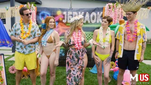 Праздник закончился групповым сексом с оральными ласками...